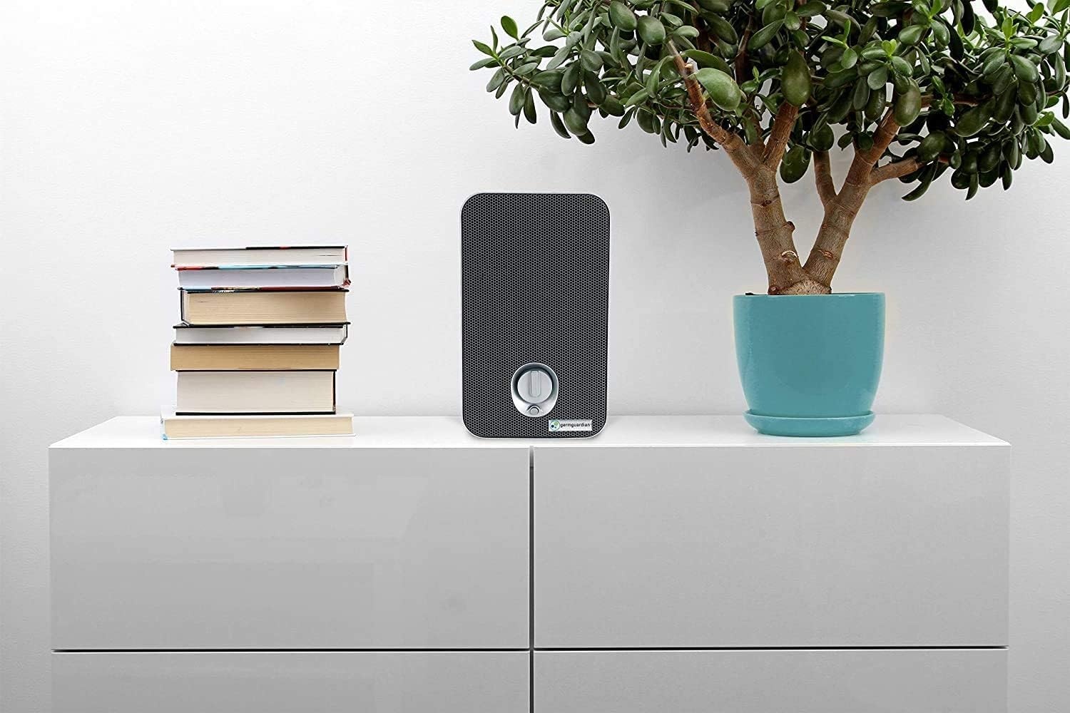image:imageGermGuardian Air Purifier for Home with HEPA Filter Removes 9997 of Pollutants Covers up to 375 Sq Foot Room in 1 Hr UVC Light Helps Reduce Germs Zero Ozone Verified 11 Silver AC4100CA1 Count Pack of 1