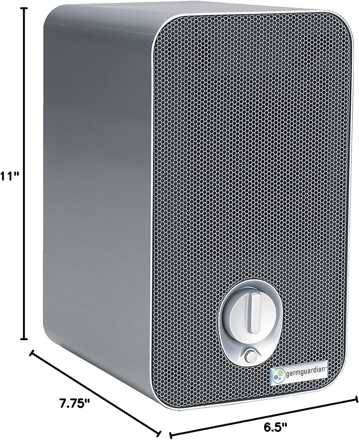 image:imageGermGuardian Air Purifier for Home with HEPA Filter Removes 9997 of Pollutants Covers up to 375 Sq Foot Room in 1 Hr UVC Light Helps Reduce Germs Zero Ozone Verified 11 Silver AC4100CA1 Count Pack of 1