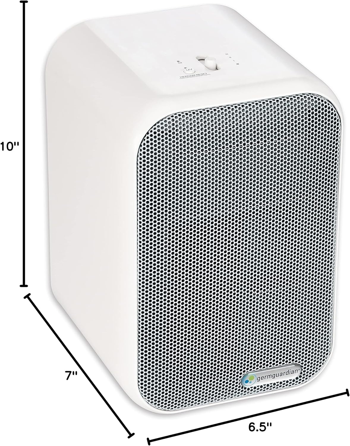 image:imageGermGuardian Air Purifier for Home with HEPA Filter Removes 9997 of Pollutants Covers up to 375 Sq Foot Room in 1 Hr UVC Light Helps Reduce Germs Zero Ozone Verified 11 Silver AC4100CA1 Count Pack of 1