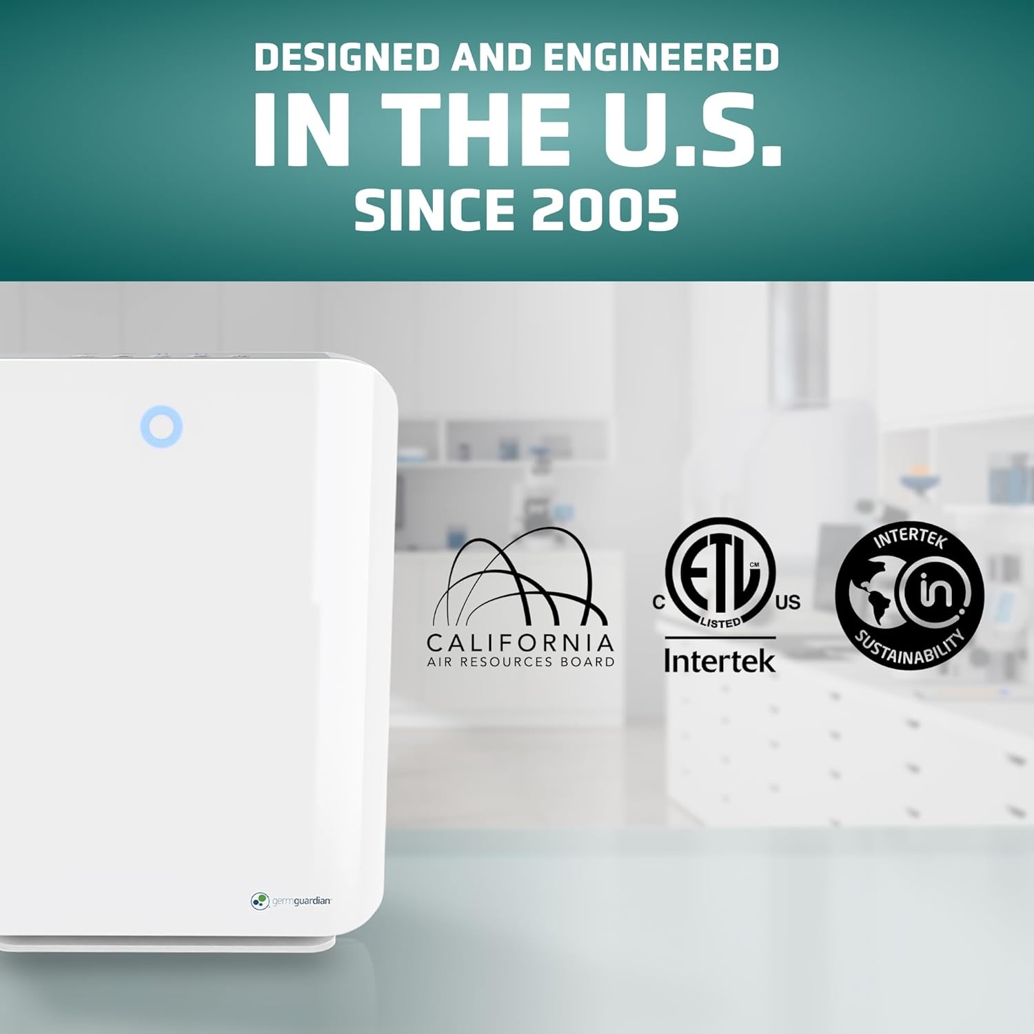 image:imageGermGuardian HEPA Air Purifier for Home Large Rooms up to 1760 Sq Ft with HEPA Air Filter amp UVC Light Zero Ozone Verified AC5900WCA White